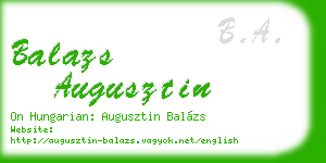 balazs augusztin business card